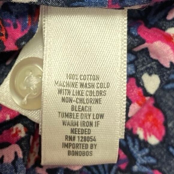 Bonobos Men's Multicolor Floral Short Sleeve Slim Fit Button Down Shirt Top Sz M - Picture 4 of 4